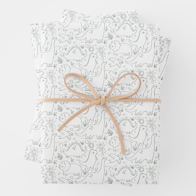 Jurassic Safari Wrapping Paper Sheet (In situ)