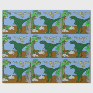 Jurassic Scene Wrapping Paper