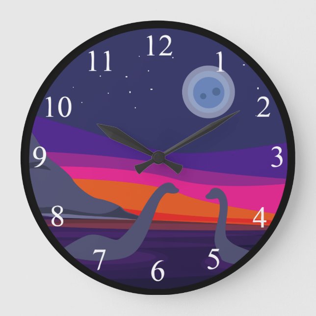 Jurassic Sunset Large Clock (Front)