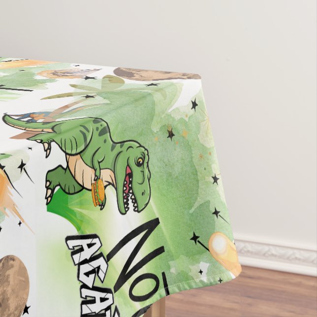 Jurassic-Themed Dinosaurs 'Not Again' Funny Kids  Tablecloth (In Situ)
