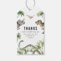 Jurassic Watercolor Dinosaur Birthday Favour