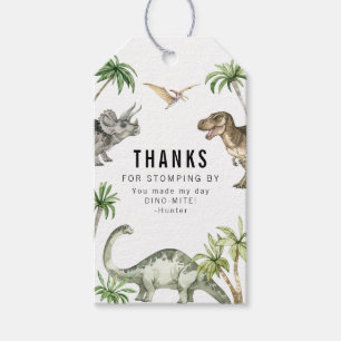 Jurassic Watercolor Dinosaur Birthday Favour Gift Tags