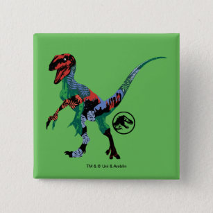 Jurassic World   Blue - Colorful Graphic 15 Cm Square Badge