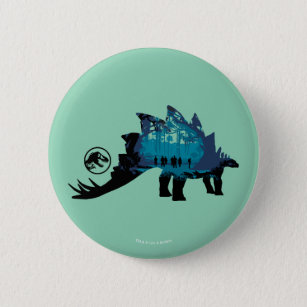 Jurassic World   Blue Stegosaurus 6 Cm Round Badge