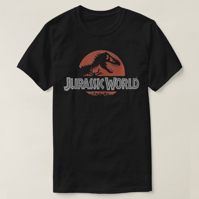 Jurassic World Classic Red Logo  T-Shirt (Design Front)