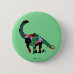 Jurassic World   Colorful Apatosaurus 6 Cm Round Badge