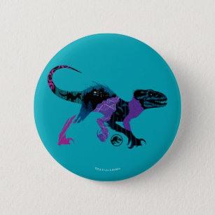 Jurassic World   Colourful Indoraptor 6 Cm Round Badge
