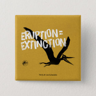 Jurassic World   Eruption = Extinction 15 Cm Square Badge