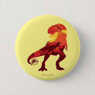 Jurassic World   Red T-Rex 6 Cm Round Badge
