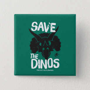 Jurassic World   Save the Dinos 15 Cm Square Badge