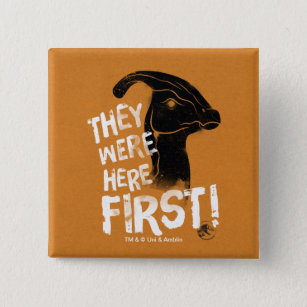 Jurassic World   They Were Here First 15 Cm Square Badge
