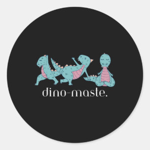 Juric Dinosaur Yoga Dino-maste Zen Vibes Funny  Classic Round Sticker
