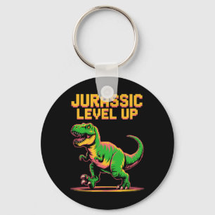 Juric Level Up Pixel Dinosaur Birthday Gamer  Key Ring