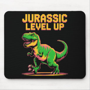 Juric Level Up Pixel Dinosaur Birthday Gamer  Mouse Mat