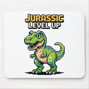 Juric Level Up Pixel Dinosaur Retro Gamer  Mouse Mat