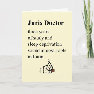 Juris Doctor - a funny law school graduation poem Card