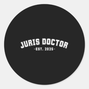 Juris Doctor Est 2025 Law School Student Lawyer Gr Classic Round Sticker
