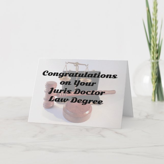 Juris Doctor Law Degree Congratulations Card (Front)