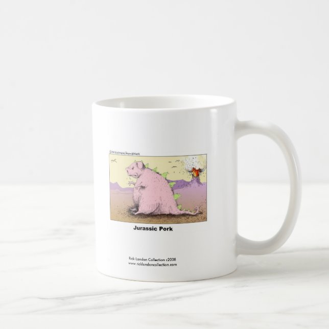 Jurrasic Pork Hilarious Cartoon Coffee Mug (Right)