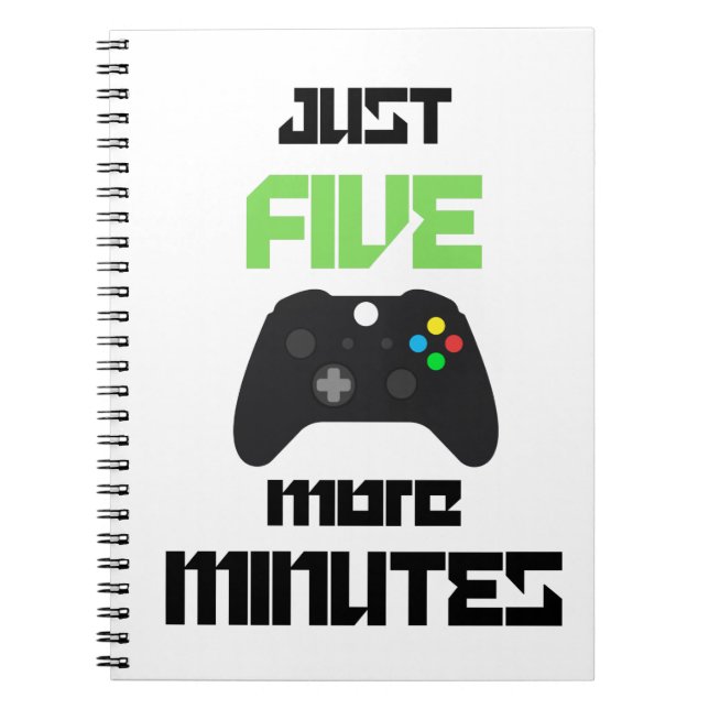 Just 5 more minutes gaming Spiral Photo Notebook (Front)