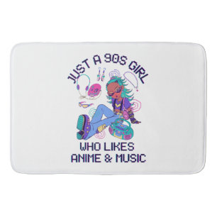 Just a 90s Girl Who likes music Bath Mat