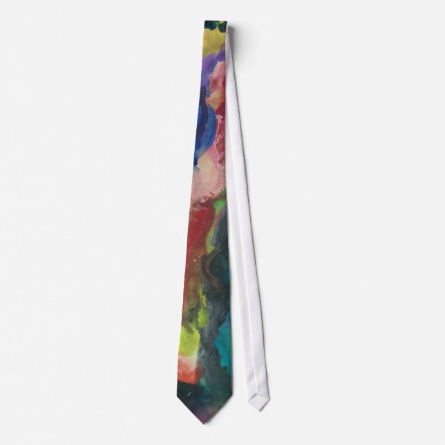 JUST A BABE IN THE WOODS ABSTRACT PAINTING TIE (Front)