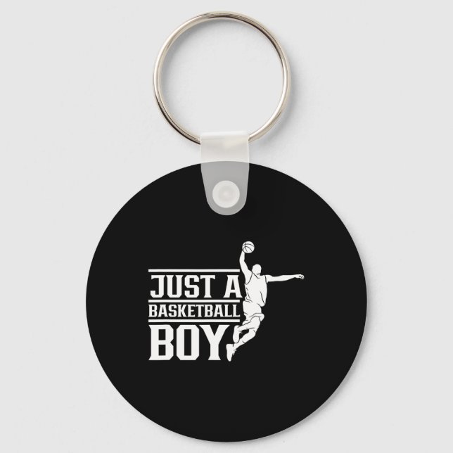 Just A Basketball Boy Coach Player Team Match  Key Ring (Front)
