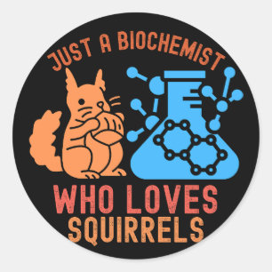 Just a Biochemist Who Loves Squirrels Classic Round Sticker
