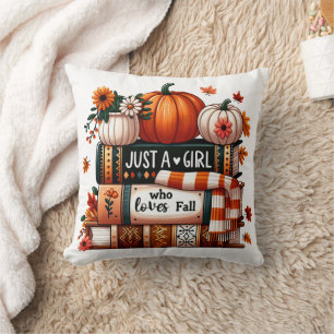 Just a Bookish Girl Who Loves Fall Cushion