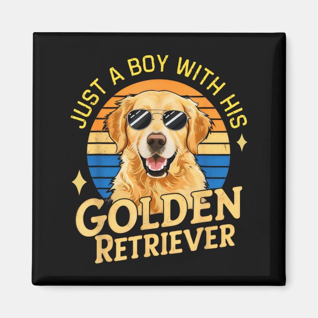 Just A Boy And His Golden Retrievers Girls Who Lov Magnet (Front)