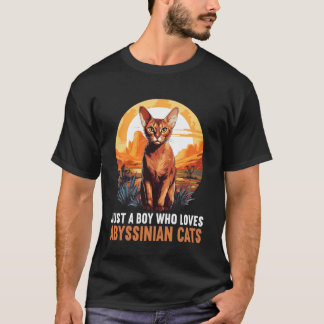 Just a boy who just a boy who Loves Abyssinian Cat T-Shirt