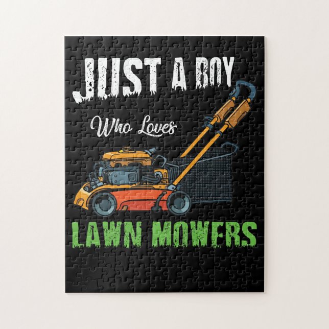 Just A Boy Who Love Lawn Mowing Lawn Mower Farm Jigsaw Puzzle (Vertical)