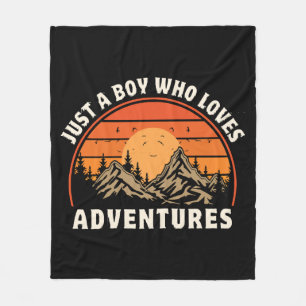 just a boy who loves adventures fleece blanket