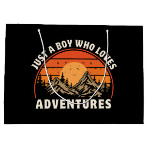 just a boy who loves adventures large gift bag