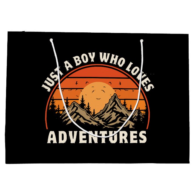 just a boy who loves adventures large gift bag (Back)