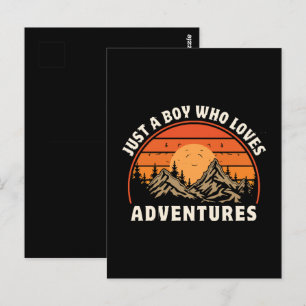 just a boy who loves adventures postcard