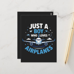 Just A Boy who Loves Aeroplanes  Postcard
