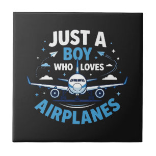 Just A Boy who Loves Aeroplanes Tile