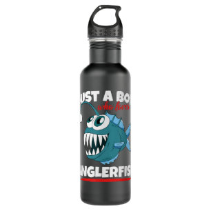 Just A Boy Who Loves Angler Fish Funny Fishing Ang 710 Ml Water Bottle