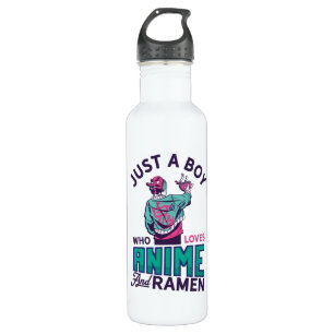 Just a boy who loves anime and ramen, anime boy 710 ml water bottle