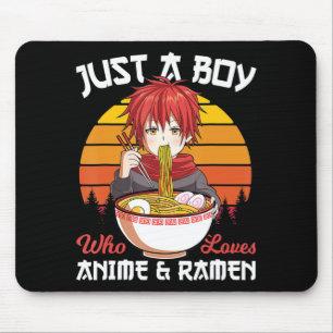 Just A Boy Who Loves Anime And Ramen Japanese Otak Mouse Mat
