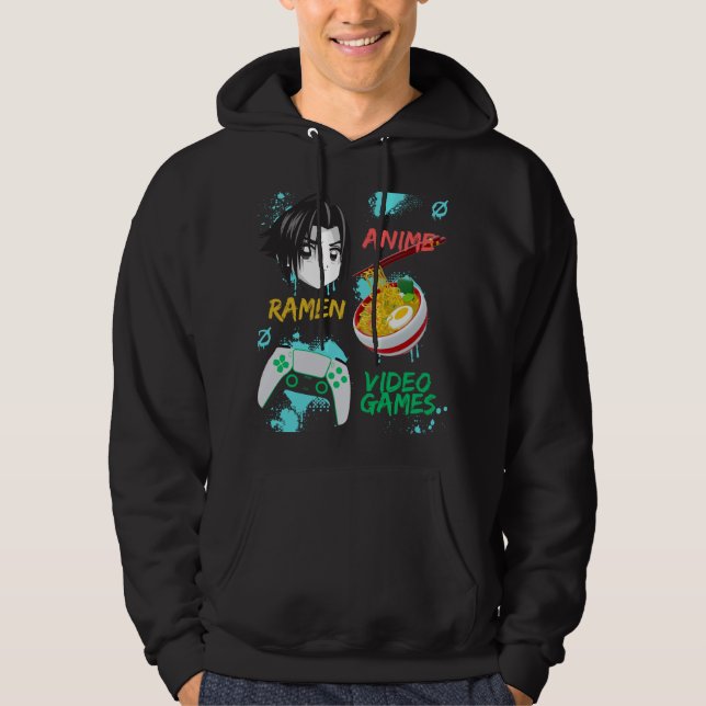 Just A Boy Who Loves Anime Ramen And Video Games Hoodie (Front)