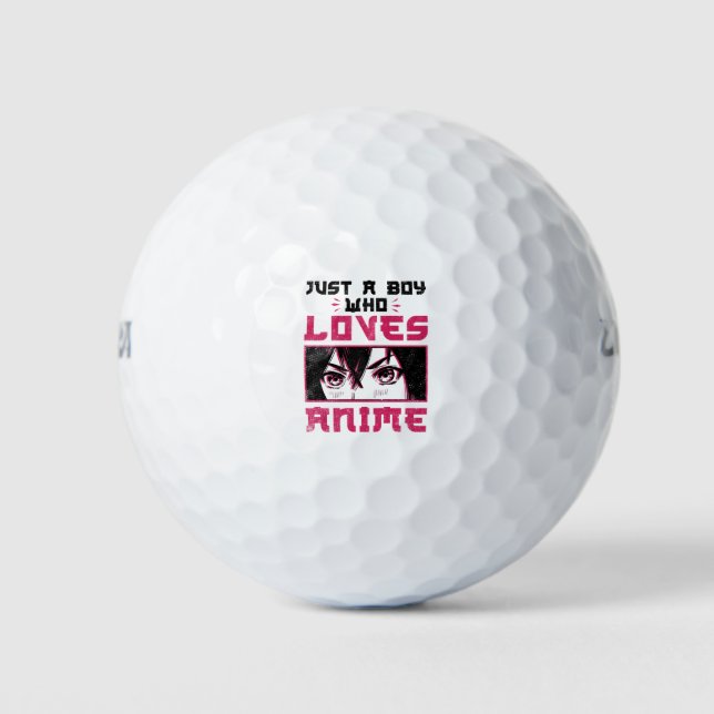 Just a Boy Who Loves Anime Weeb Otaku Golf Balls (Front)