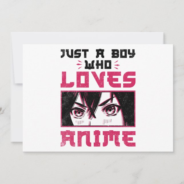 Just a Boy Who Loves Anime Weeb Otaku Invitation (Front)