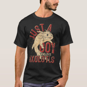 Just A Boy Who Loves Aolotls Salamander Animal Aol T-Shirt