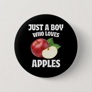 Just A Boy Who Loves Apples Apple Lover Fruit Love 6 Cm Round Badge
