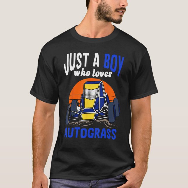 Just A Boy Who Loves Autograss Retro 1 T-Shirt (Front)