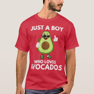 Just A Boy Who Loves Avocados Funny Vegan Food T-Shirt