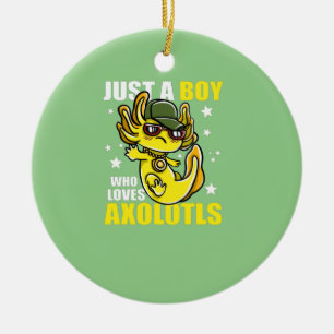 Just a boy who loves axolotls Cute Funny Kawaii Ceramic Tree Decoration