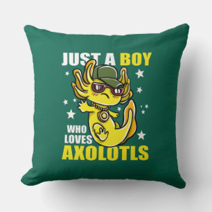 Just a boy who loves axolotls Cute Funny Kawaii Cushion